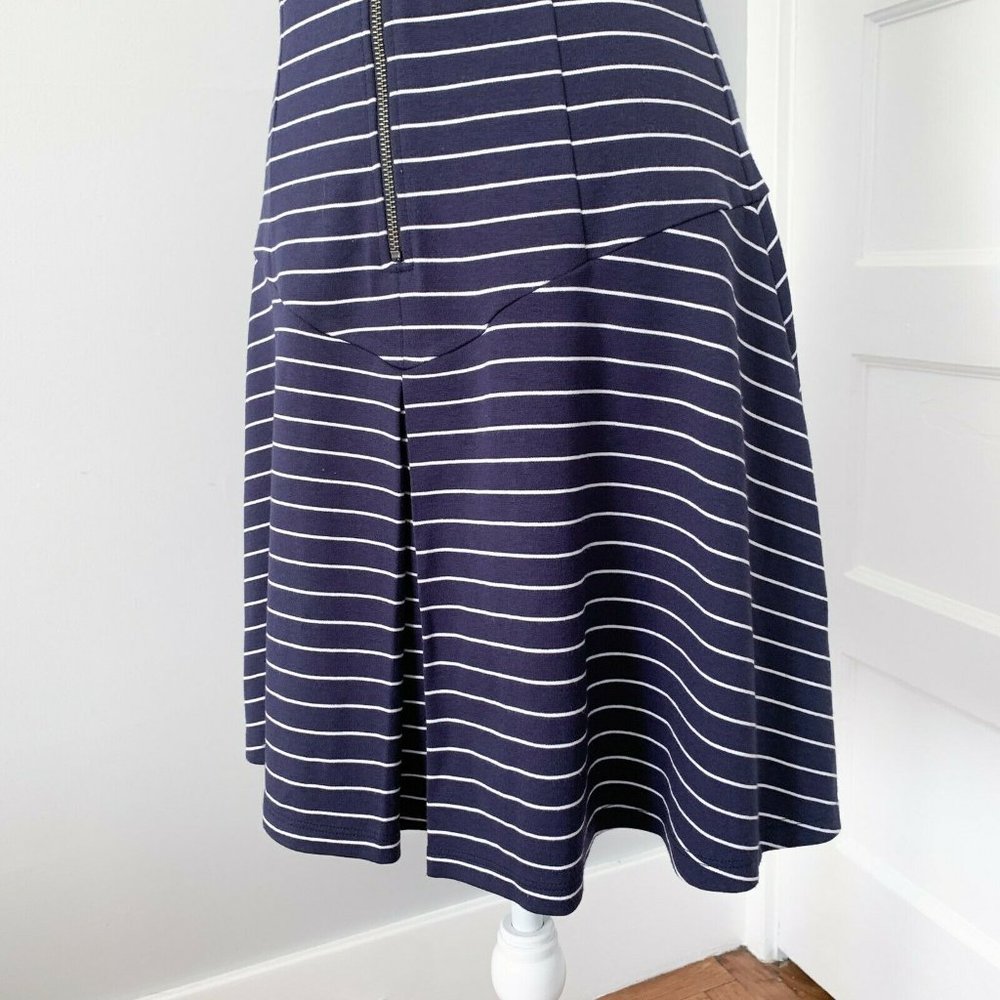 Theory | Sayidres Fit & Flare Striped Zipper Dress - Picture 4 of 9